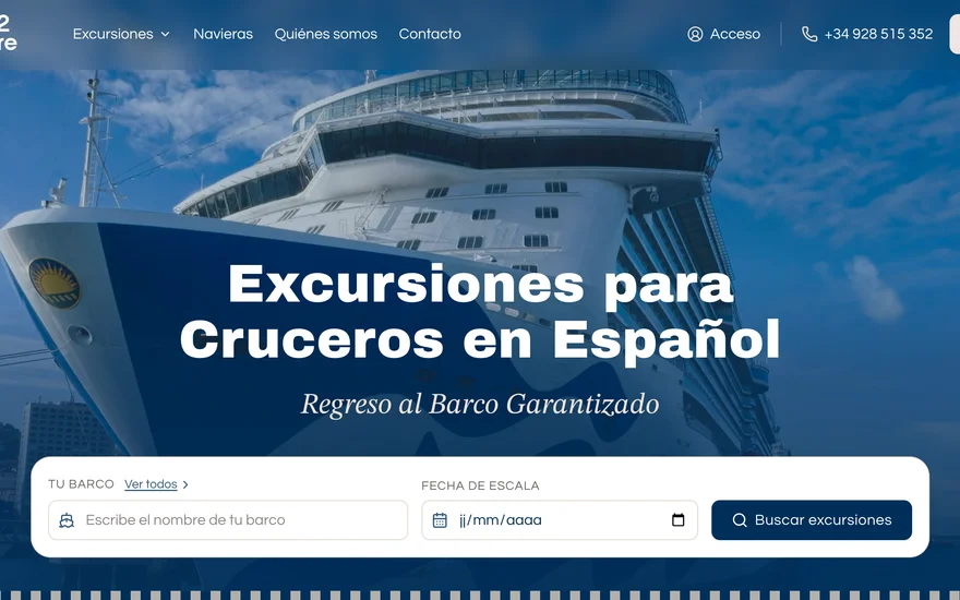 La nouvelle vitrine Shore2Shore : recherche d’excursions par bateau et par date d’escale.